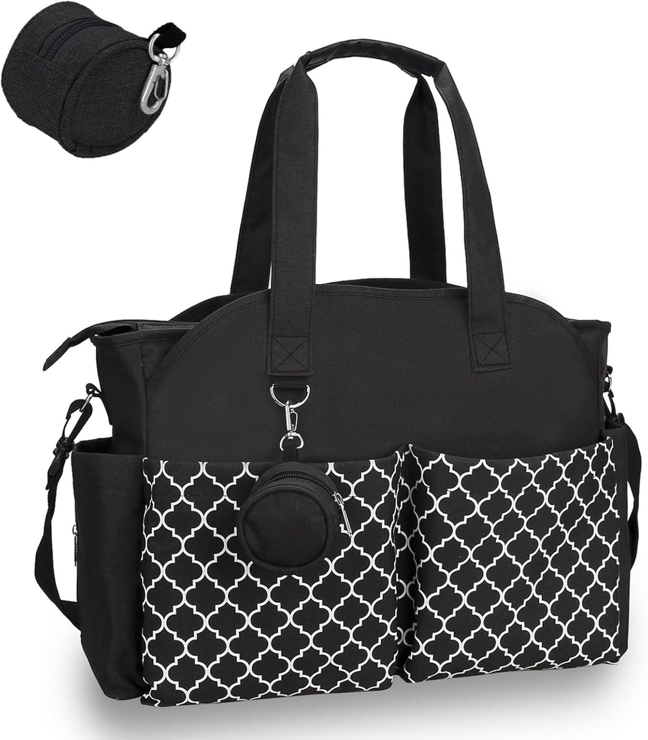 Baby Storage Bag - Multifunctional Diaper Bag with 13 Compartments - Including Special Pacifier Pocket - Large Capacity for All Baby Needs - Black - Image 2