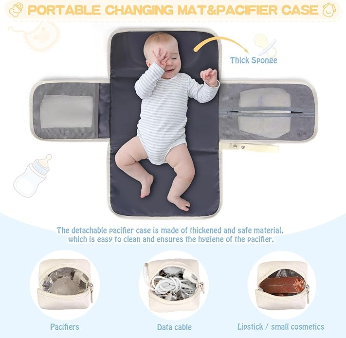 Baby Storage Bag - With Changing Mat - Multiple Storage Compartments - Suitable for Daily Use - Image 3