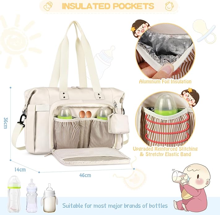 Baby Storage Bag - With Changing Mat - Multiple Storage Compartments - Suitable for Daily Use - Image 5