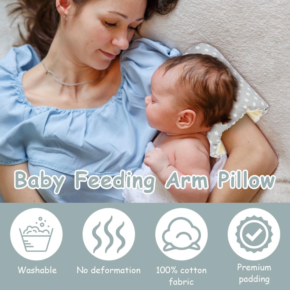 Nursing Pillow - For Breast and Bottle Feeding - Adjustable Height - Suitable for Crib and Bed - Washable Cover - 100% Cotton - Universal Size - Image 5