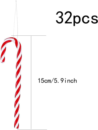 Christmas Decorations - 32 Pieces of Christmas Candy Canes - Red Christmas Hangers - Approx. 15 cm - For Christmas Tree and Interior - Image 2