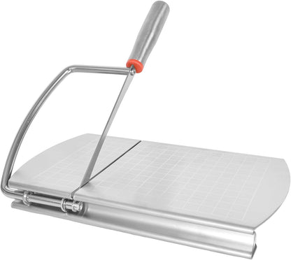 Cheese Cutter - Stainless Steel Blade with Measuring Scale - For Block Cheese and Sausage - Multifunctional Kitchen Aid