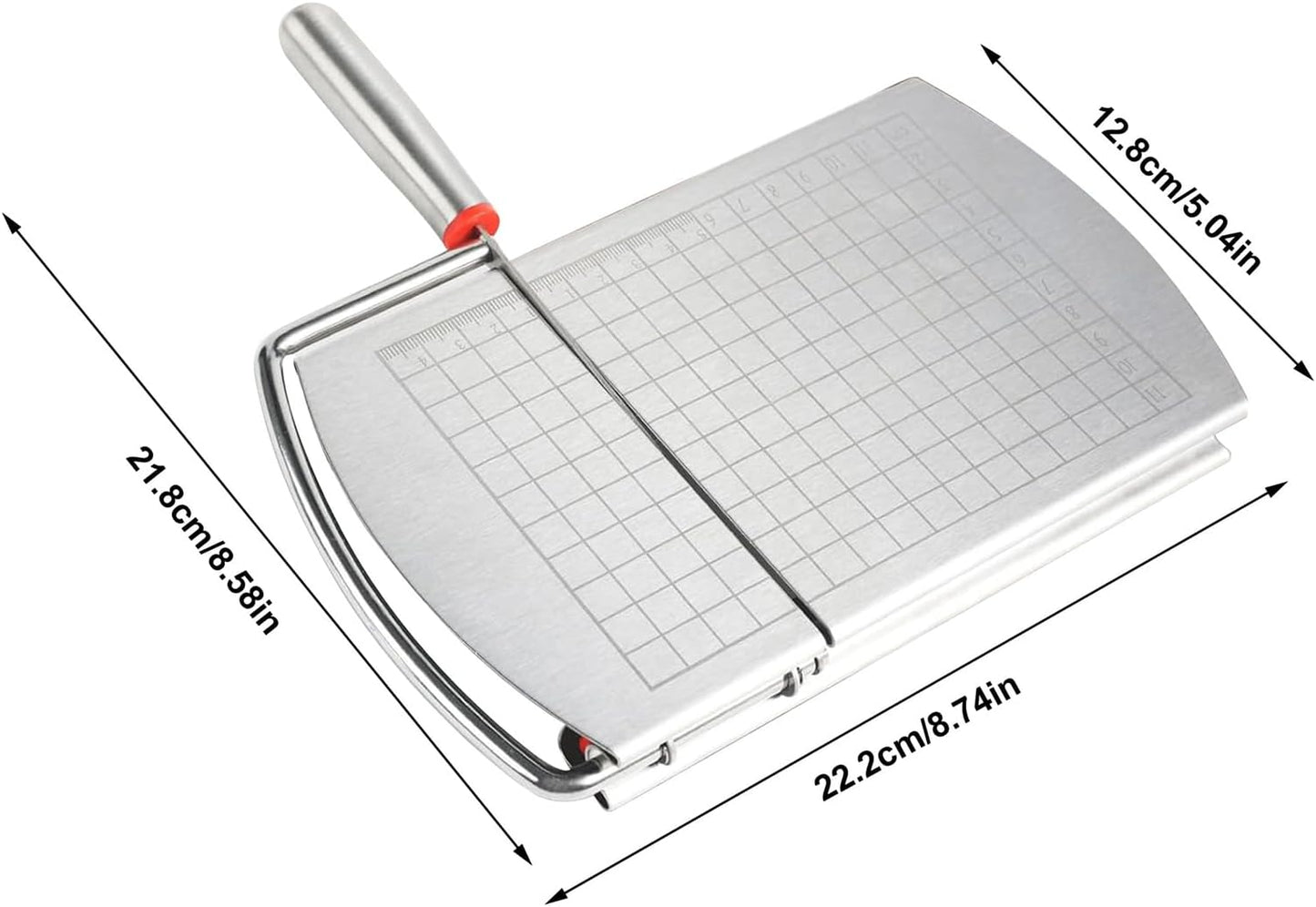 Cheese Cutter - Stainless Steel Blade with Measuring Scale - For Block Cheese and Sausage - Multifunctional Kitchen Aid - Image 2