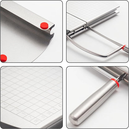 Cheese Cutter - Stainless Steel Blade with Measuring Scale - For Block Cheese and Sausage - Multifunctional Kitchen Aid - Image 3