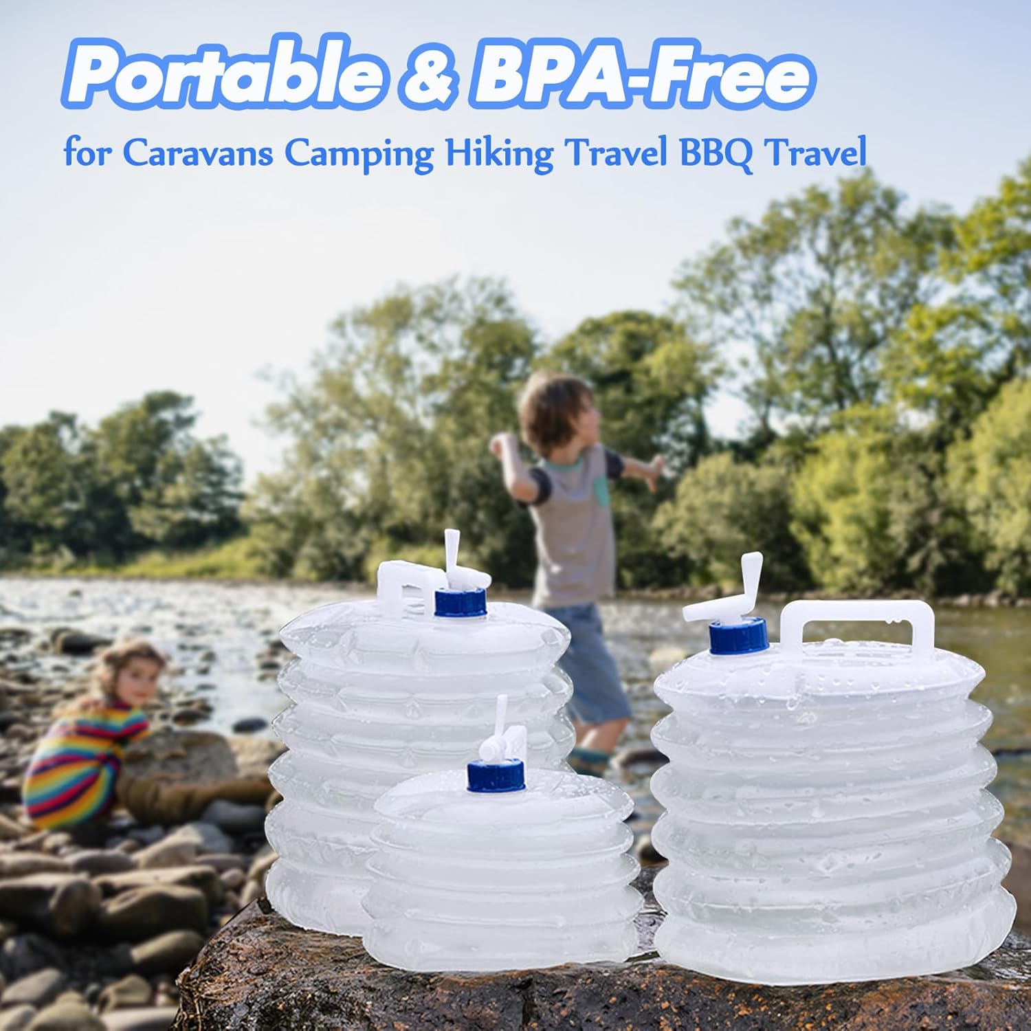 Collapsible Bucket - Collapsible Water Container - Portable & BPA Free Water Tank - Kettle - Bucket - Suitable for Caravan, Camping, Hiking, BBQ, Travel, Outdoor Use - 3L - Image 2