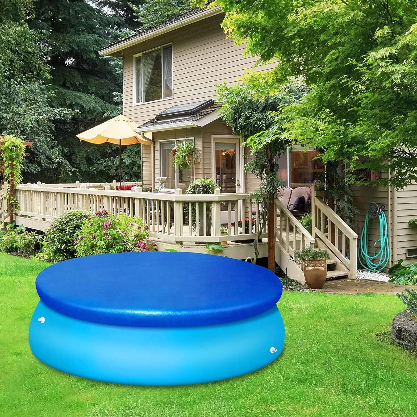 Pool Cover - Round Pool Cover - Round Pool Cover Dust Cover - Suitable for Round Inflatable Pools for Home Use - 10 ft - Image 5