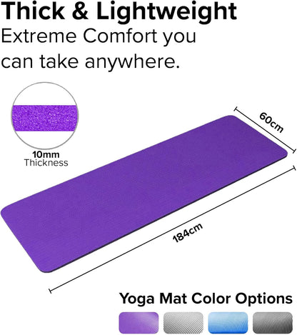 Yoga Mat - Unisex - Non-slip Thick Foam Fitness Exercise Mat - With Portable Strap - Lightweight Home Fitness Equipment - Suitable for Yoga, Pilates, Stretching, Gymnastics Training and Camping - Image 3