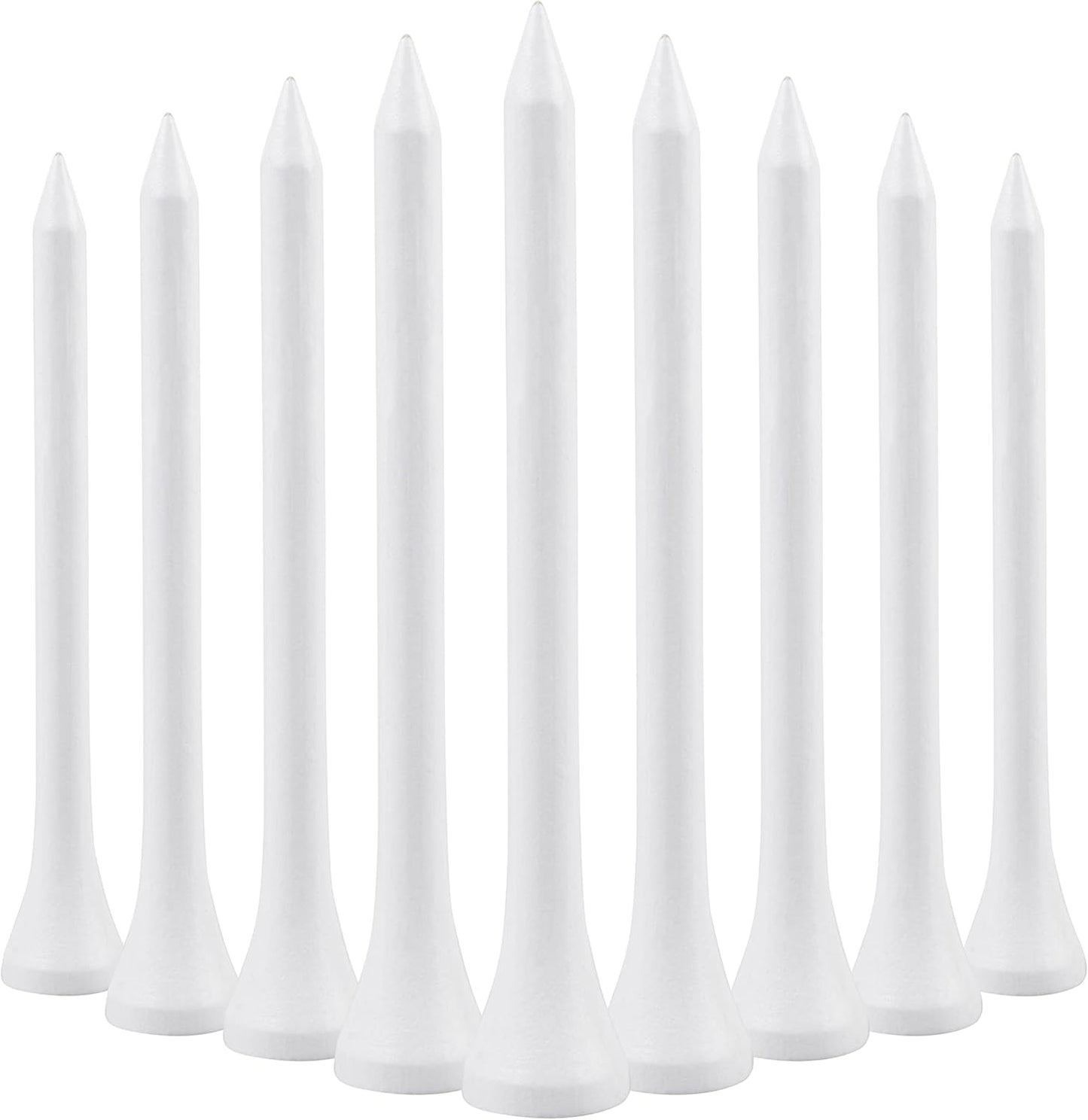 Wooden golf tee - 70 mm - White - 100 pieces