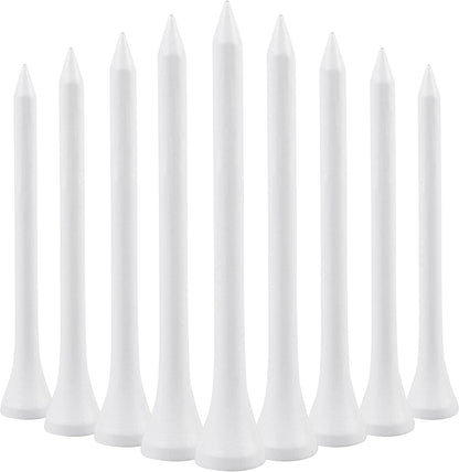Wooden golf tee - 70 mm - White - 100 pieces