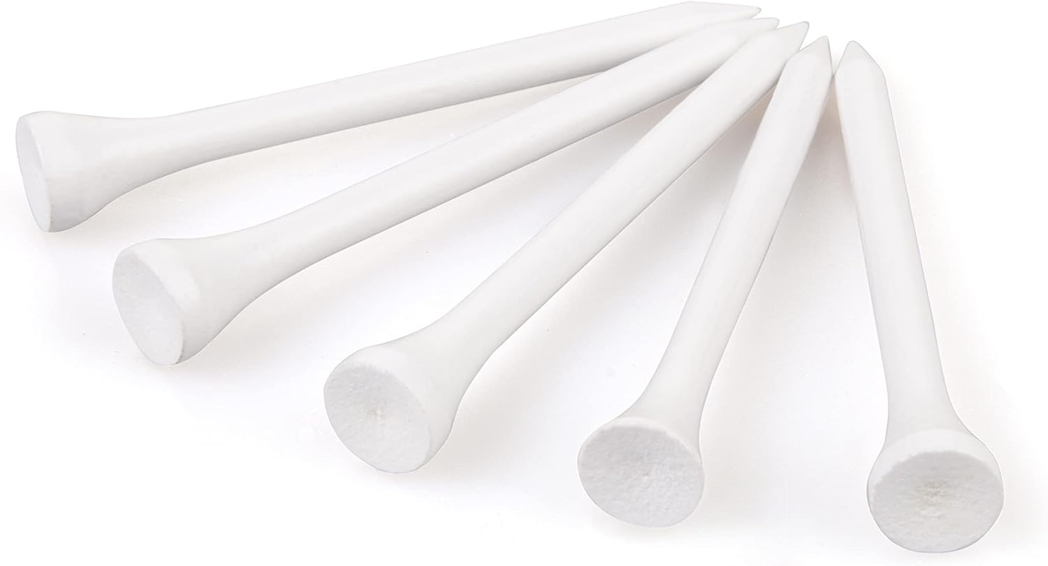 Wooden golf tee - 70 mm - White - 100 pieces - Image 3