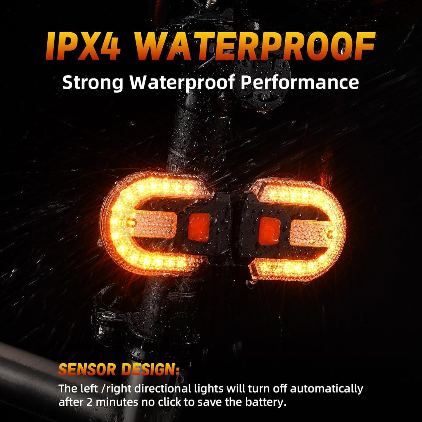 LED Bicycle Rear Light - with Turn Signal - Split Bicycle Rear Light - Bicycle Indicator Light USB Rechargeable - Suitable for Bicycles, Warning for Bicycle Safety Bicycle Light 5 Modes - Image 4