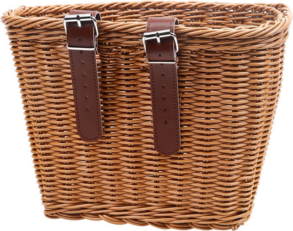 Bicycle basket - D-shaped bicycle basket for the handlebars - Storage box for the handlebars - Woven plastic - With 2 adjustable straps - Image 2