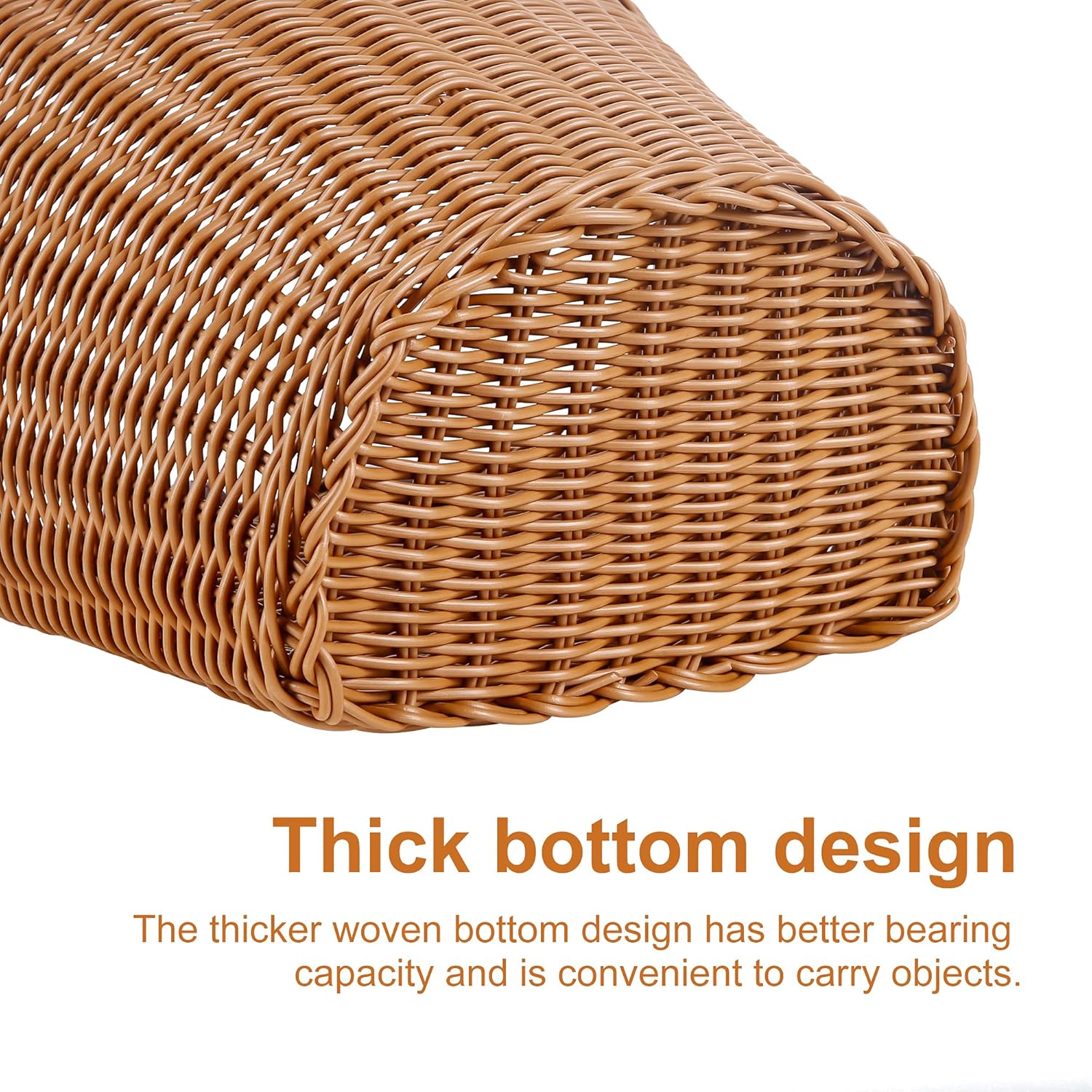 Bicycle basket - D-shaped bicycle basket for the handlebars - Storage box for the handlebars - Woven plastic - With 2 adjustable straps - Image 5