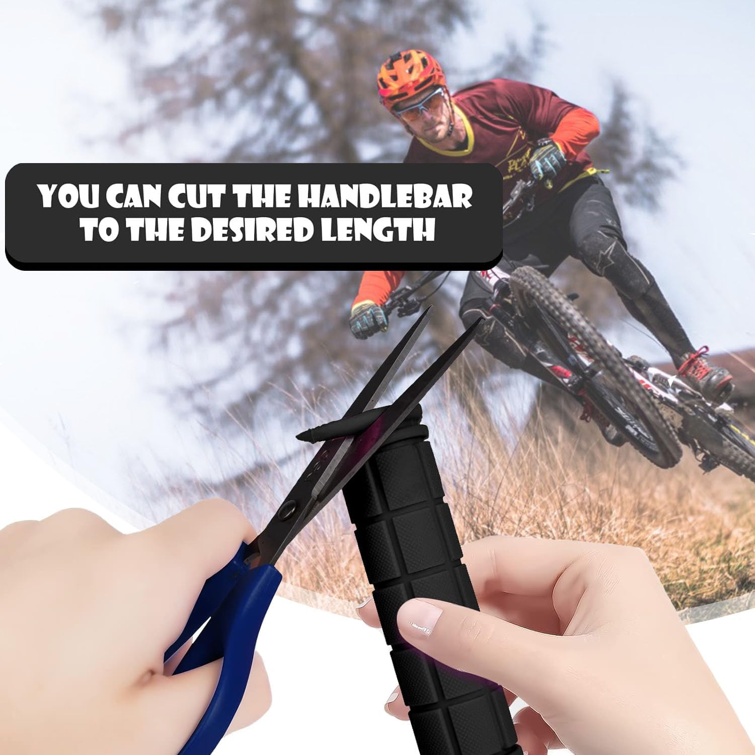 Bicycle handlebar covers - Soft rubber - Anti-slip - Black Bicycle handlebar - Universal handlebar covers - Suitable for bicycles - 2 pairs - Image 2