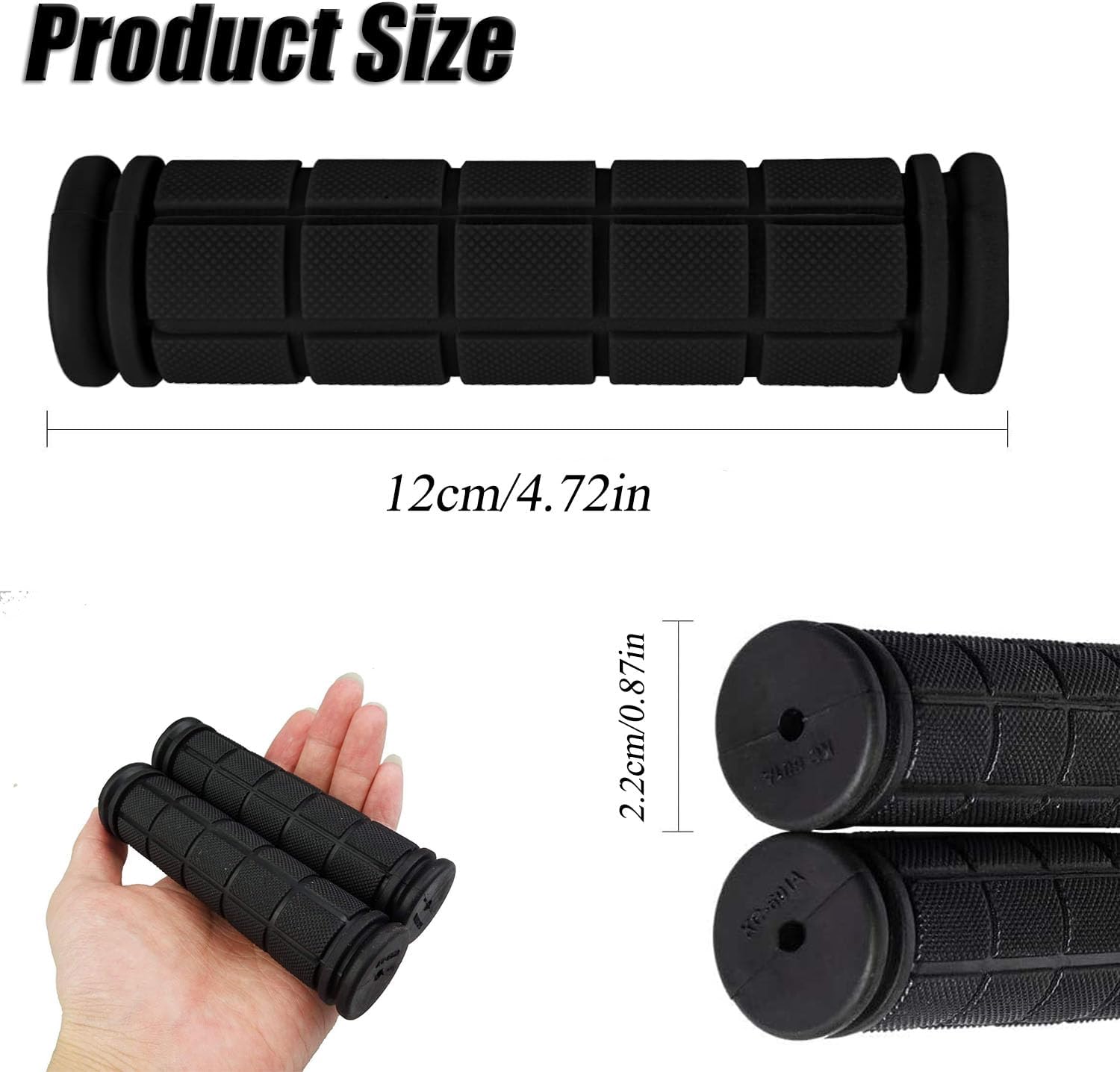 Bicycle handlebar covers - Soft rubber - Anti-slip - Black Bicycle handlebar - Universal handlebar covers - Suitable for bicycles - 2 pairs - Image 5