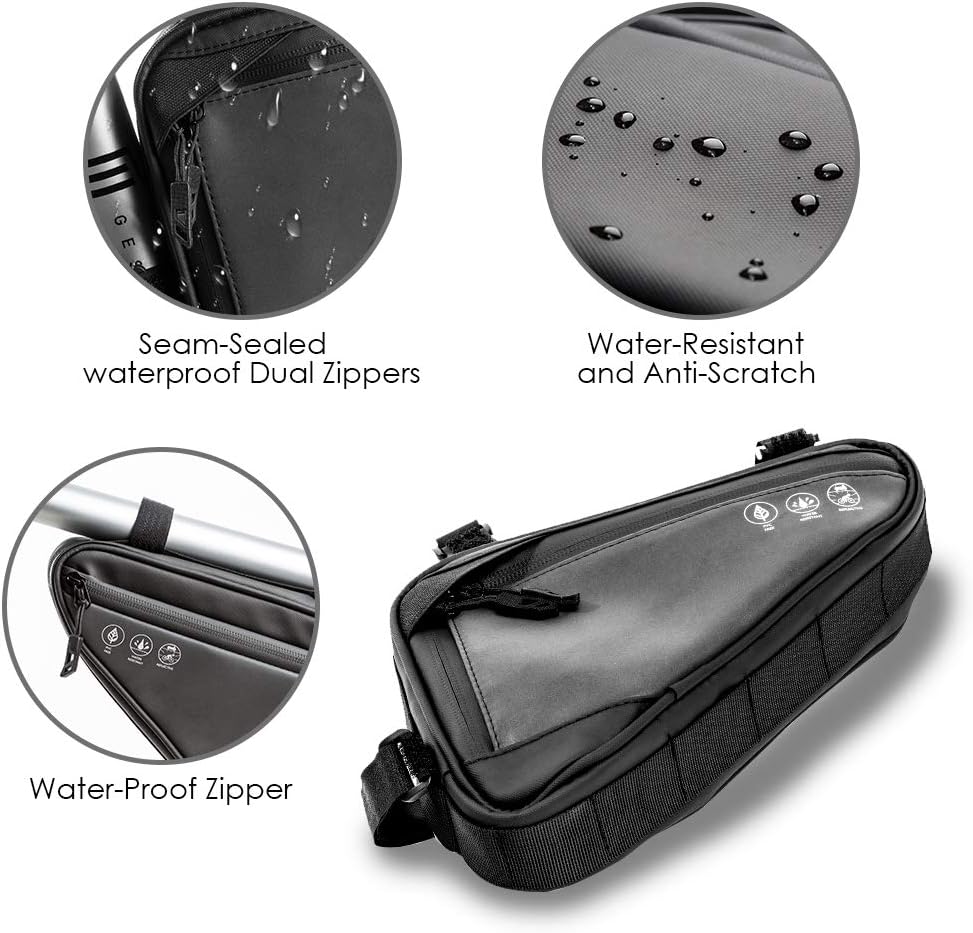 Bike frame bag - Waterproof bike bag for handlebars, head tube and saddle - Reflective bike bag - Suitable for outdoor, road and mountain biking - Image 3
