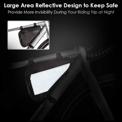 Bike frame bag - Waterproof bike bag for handlebars, head tube and saddle - Reflective bike bag - Suitable for outdoor, road and mountain biking - Image 5