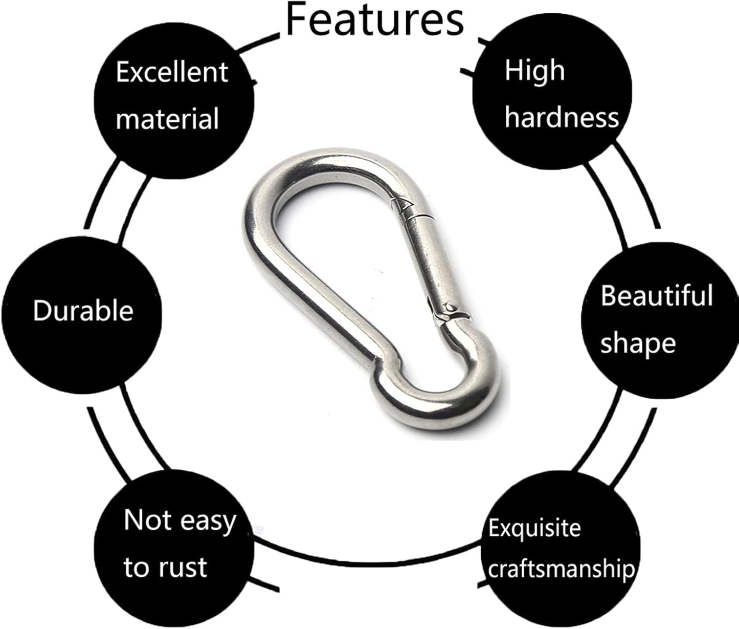 Buckle - M6 buckle - Suitable for hiking, camping, fishing, dog leashes, etc. - 60mm - Can bear 70kg - 10 pieces (not suitable for climbing) - Image 4