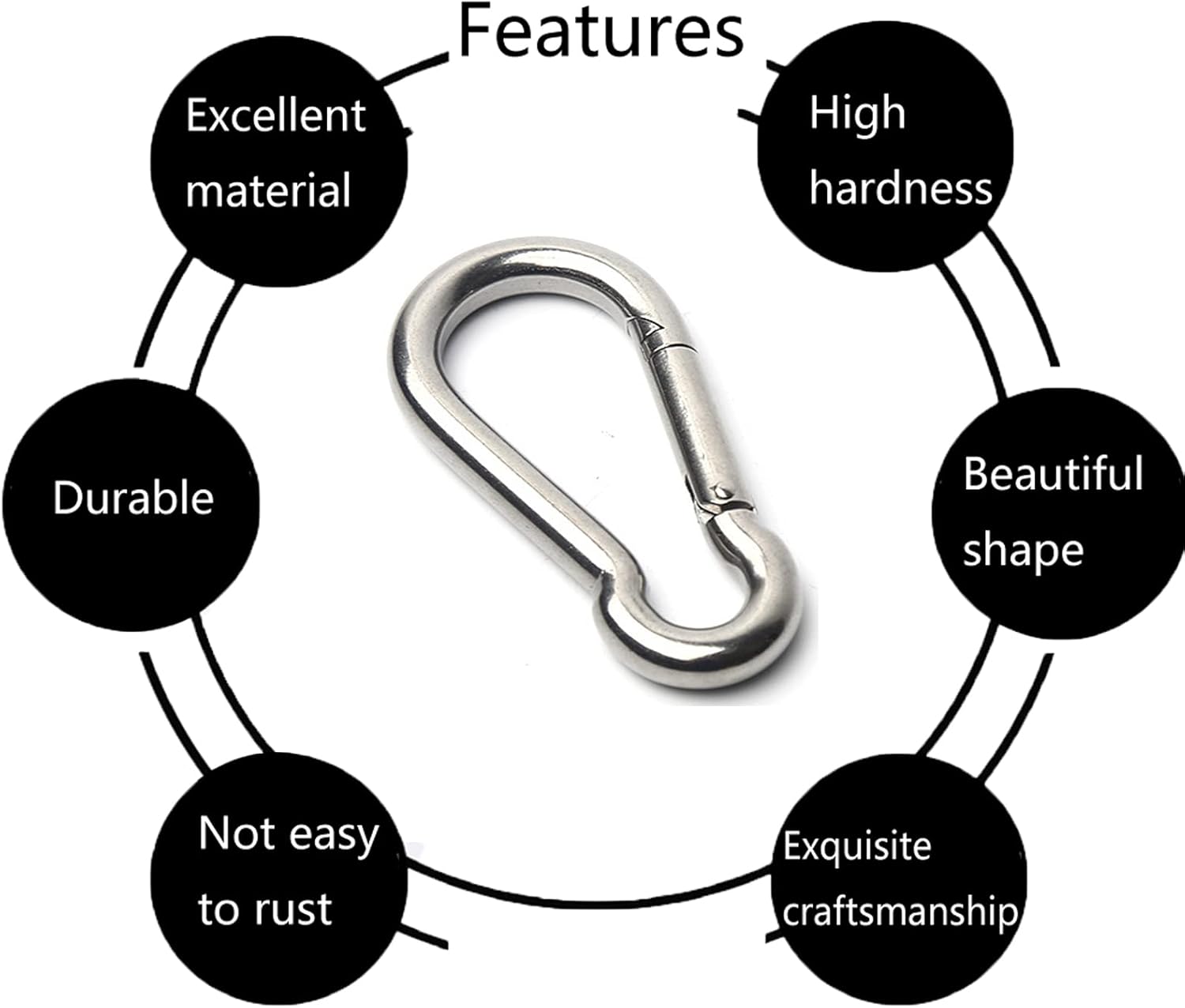 Buckle - M6 buckle - Suitable for hiking, camping, fishing, dog leashes, etc. - 60mm - Can bear 70kg - 10 pieces (not suitable for climbing) - Image 4