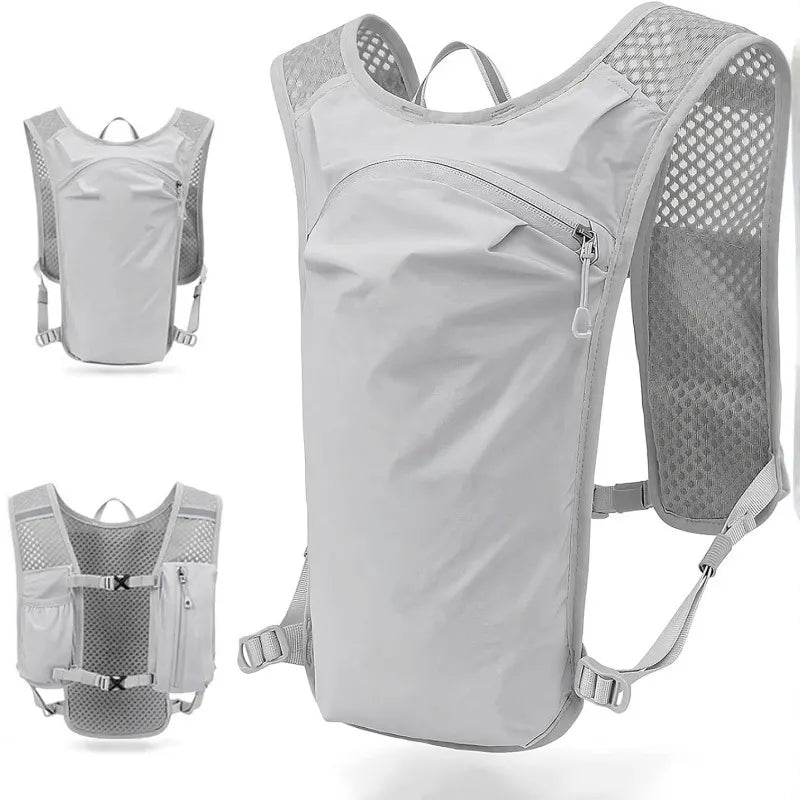 Lightweight Running Hydration Vest with 1.5 L Water Bladder, Insulated Backpack for Trail Running, Hiking, Cycling and Marathons, Grey