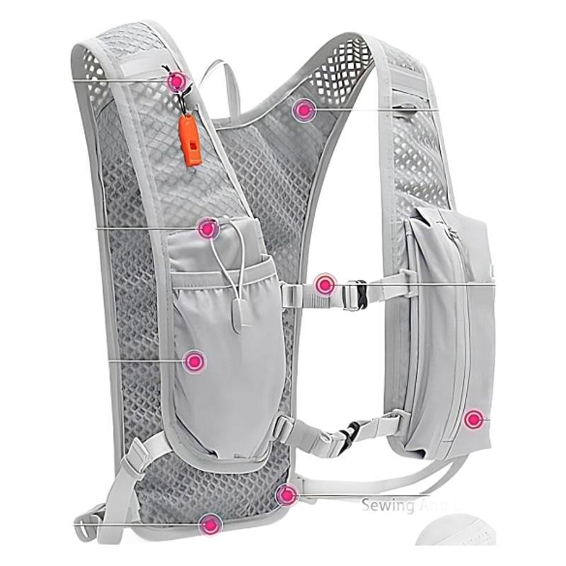 Backpack - Running Hydration Vest - Lightweight Insulated Backpack with 1.5L Hydration Blaster - Suitable for Hiking, Trail Running, Cycling, Racing & Marathons - Gray - Image 5