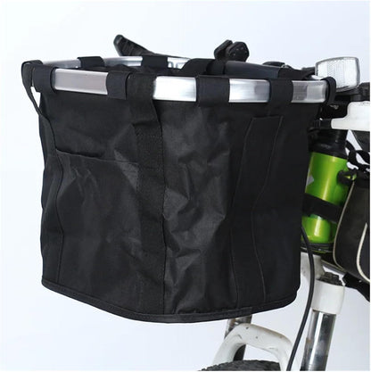 Bicycle basket - Front bike basket - Small dog carrier - Removable mountain bike handlebar tube - Hanging foldable luggage bag with a load capacity of 5 kg - Black - Image 3