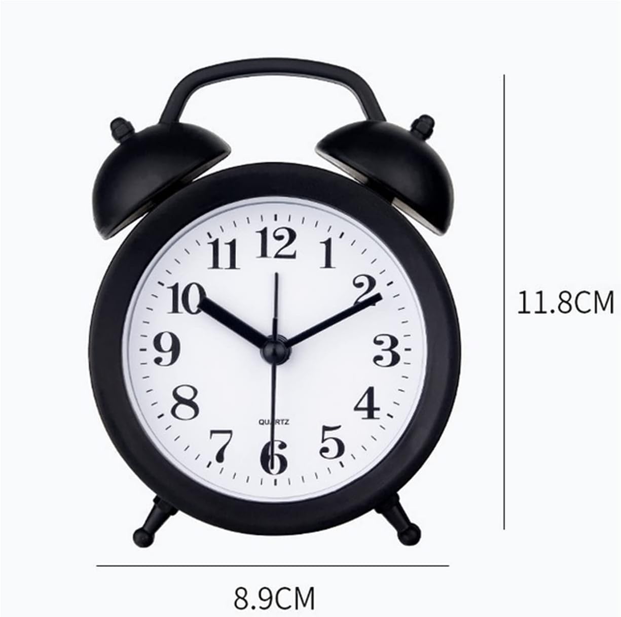 Children's Alarm Clock-Children's Alarm Clock-Children's Twin Bells-Cute Battery-Powered-Analog Mini Round Bedside Alarm Clock-Children's Gift Children's Student Alarm Clock Home Decor (Blue) - Image 4