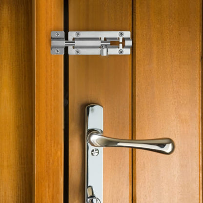 Door Latch - Sliding Latch Made of Stainless Steel 304 with Screws - Suitable for Bathrooms, Bedrooms, Sheds and Garden Toilets - 4" (97mm) - Image 5