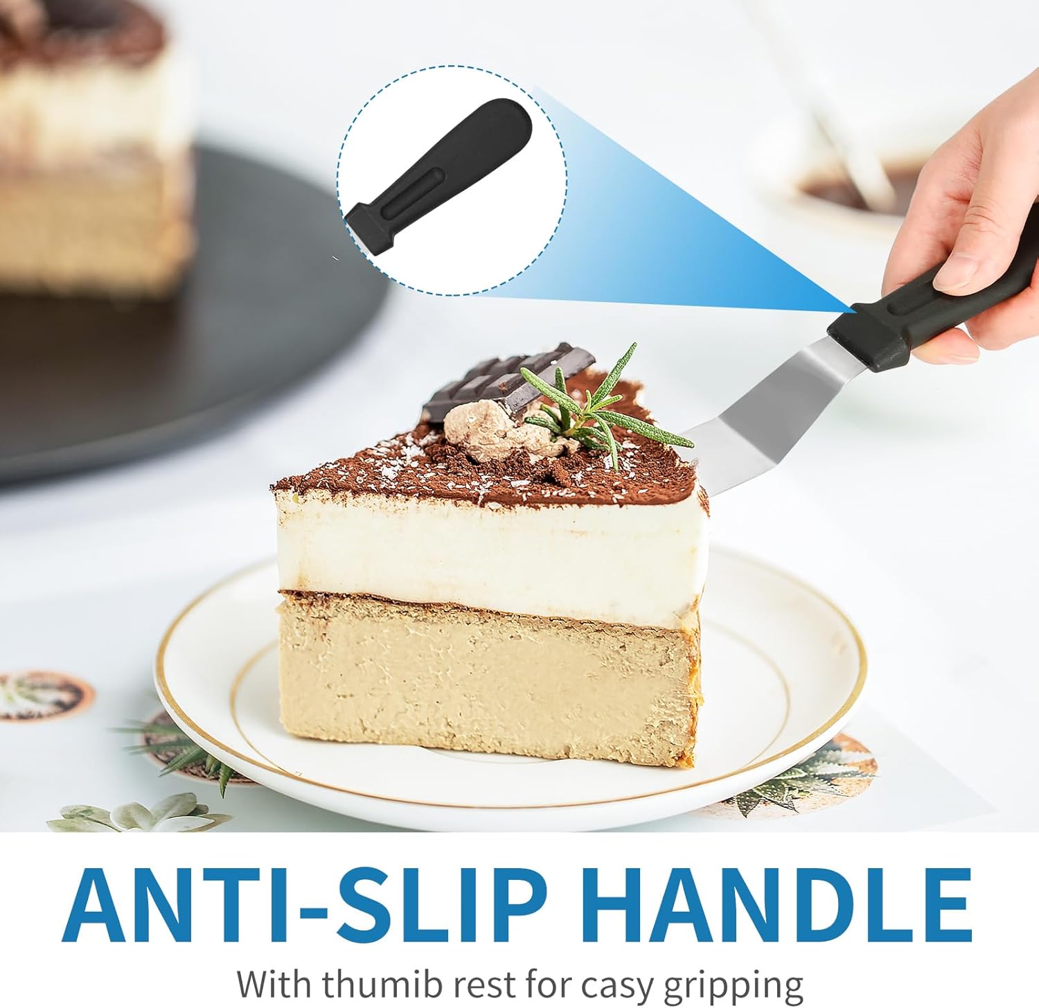 Icing Spatula - Offset Spatula - Stainless Steel Cake Decorating Spatula Set 6/8/10/12 Inch Professional Angle Cake Spatula with Plastic Icing Handle - for Home, Kitchen or Bakery - Set of 4 - Image 4