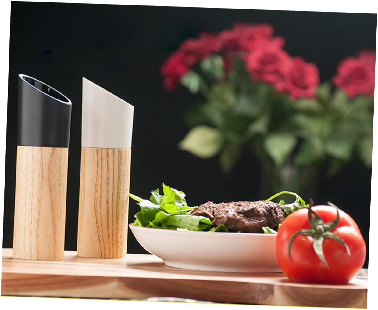 Pepper Mill - Manual Ceramic - Wooden Kitchen Utensil - For Freshly Ground Spices - Easy to Clean - 150mm * 45mm - Black - Image 3