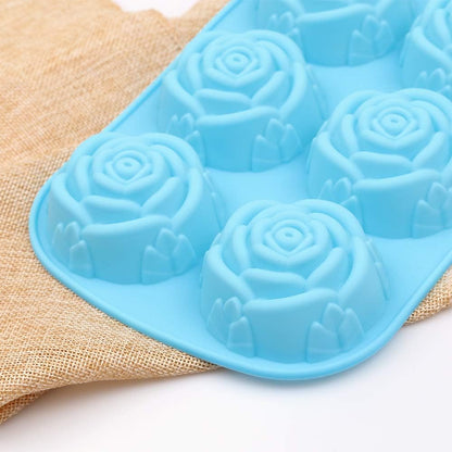 Cavity Flower Shaped Silicone Molds - Non-Stick Silicone, Jumbo Roses, Suitable for Candy, Chocolate, Jelly, Ice Cubes and Roses - Set of 3 - Image 2