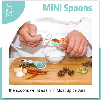 Measuring Cups & Spoons - Interlocking measuring cups for measuring dry or liquid ingredients - Stainless steel handles - Set of 8 - Image 3