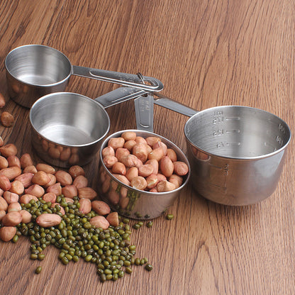 Stainless Steel Measuring Cups - 60, 80, 120, 235 ml - Silver - Set of 4 - Image 2