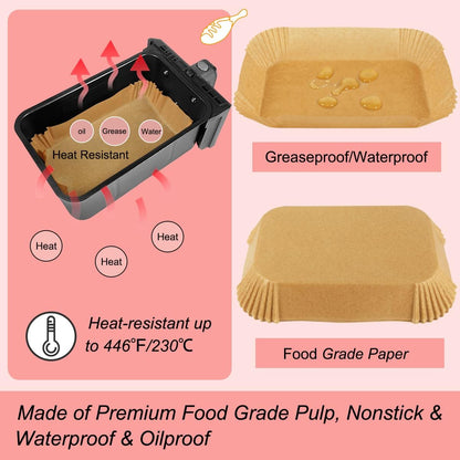 Silicone Baking Paper - Suitable for Airfryer Liners - Compatible with Dual-Zone Fryers - 100 Pieces - Image 2