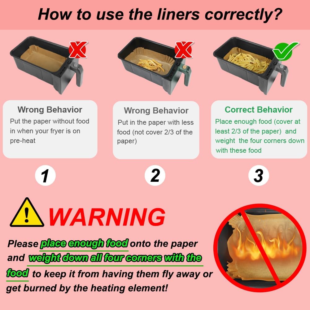 Silicone Baking Paper - Suitable for Airfryer Liners - Compatible with Dual-Zone Fryers - 100 Pieces - Image 4