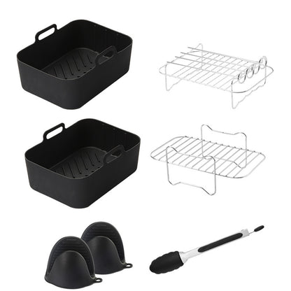 Airfryer Accessory Set - Silicone Liner, Grill, Steam Basket, Baking Tray and Pan - Set of 7