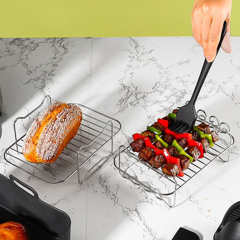 Airfryer Accessory Set - Silicone Liner, Grill, Steam Basket, Baking Tray and Pan - Set of 7 - Image 2