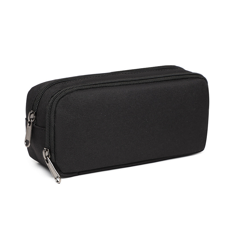 Pencil Case - Stationery Pencil Case - Large Capacity Zipper Pocket - Large Capacity Storage Pencil Case - Suitable for School, University, Office Supplies - 1 Piece - Black - Image 4