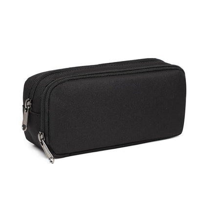Pencil Case - Stationery Pencil Case - Large Capacity Zipper Pocket - Large Capacity Storage Pencil Case - Suitable for School, University, Office Supplies - 1 Piece - Black - Image 4