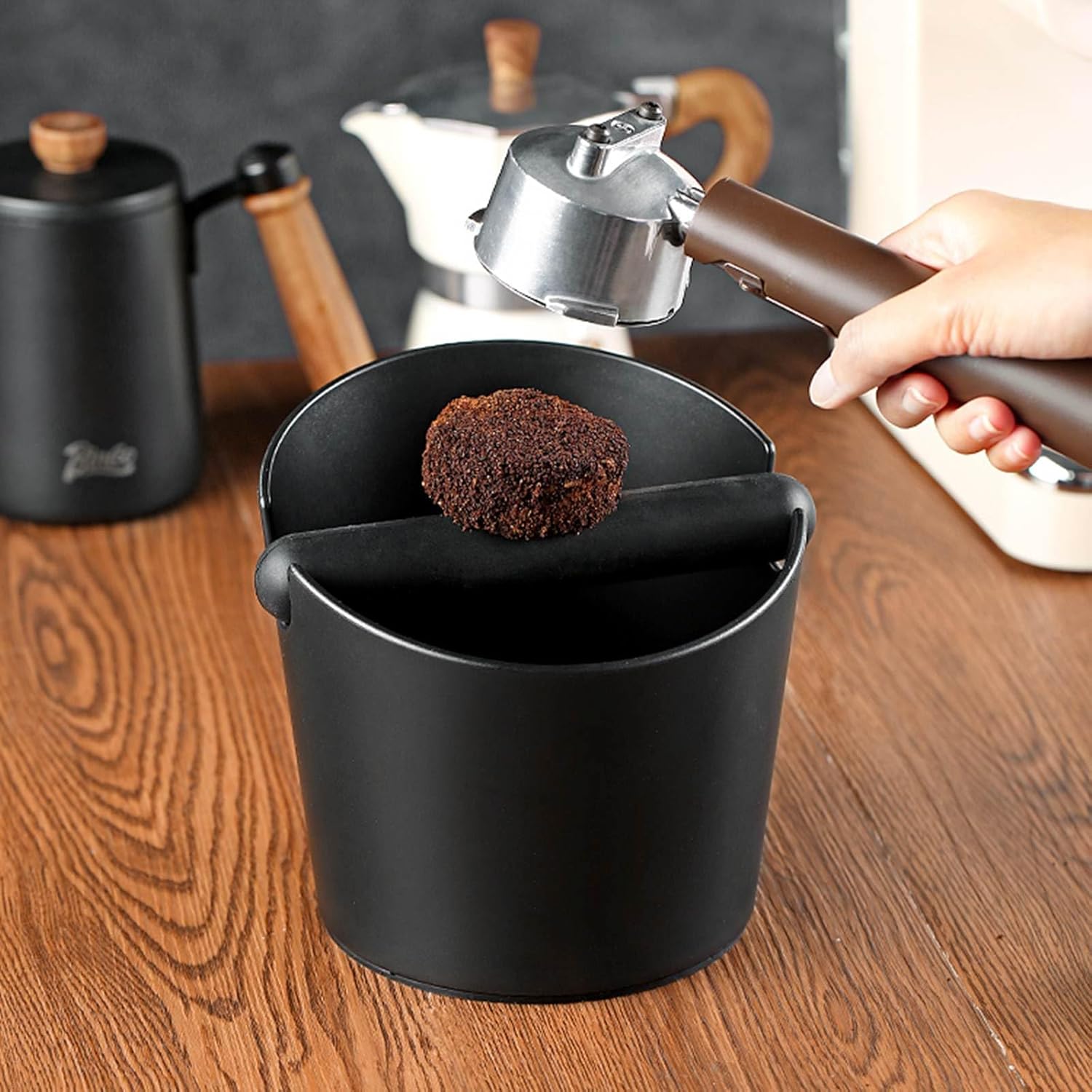 Silicone Coffee Grounds Container + Coffee Mat - Suitable for Office and Home - With Removable Tamper and Non-Slip Base - Image 3