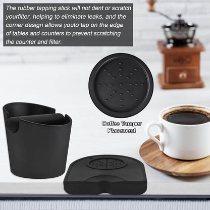 Silicone Coffee Grounds Container + Coffee Mat - Suitable for Office and Home - With Removable Tamper and Non-Slip Base - Image 5