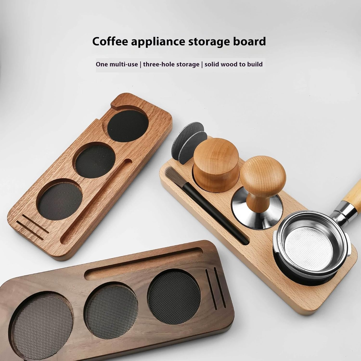 Tamper - Adjustable base with anti-slip bracket - Suitable for espresso machines - Walnut - 51 mm - Image 2