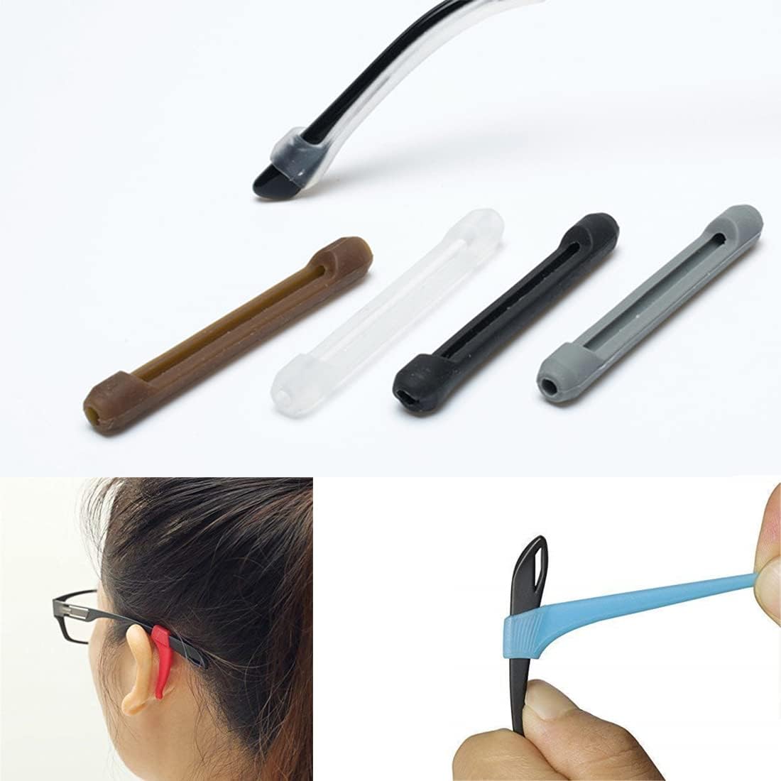 Silicone Ear Hooks - Eyeglass Accessories - Anti-slip and Anti-fall Leg Straps - Fixed Glasses Frame - Suitable for Reading, Sports and Other Activities - 10 Pairs - Image 3