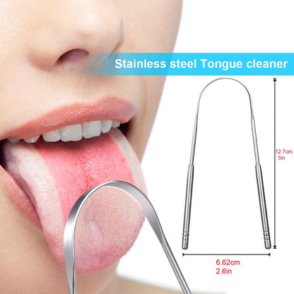 Tongue scraper - Stainless steel tongue cleaner - Freshens breath - Restores taste - Pack of 2 - Image 2