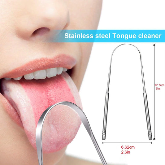 Tongue scraper - Stainless steel tongue cleaner - Freshens breath - Restores taste - Pack of 2 - Image 2