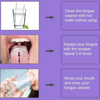 Tongue scraper - Stainless steel tongue cleaner - Freshens breath - Restores taste - Pack of 2 - Image 3