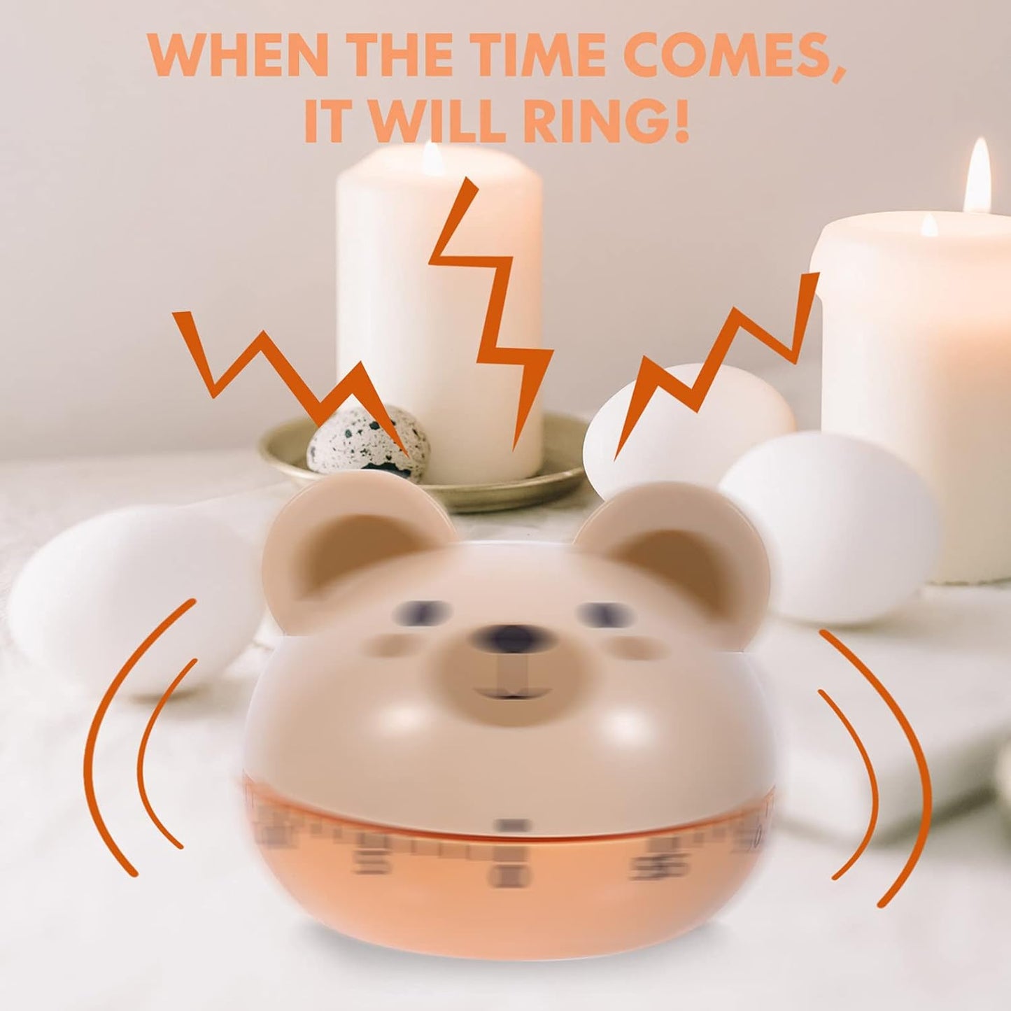 Egg Timer - Timer - Cartoon Bear Kitchen Reminder Timer - Mechanical Timer Kitchen Food Timer - Kitchen Countdown Timer - Digital Kitchen Timer - Working Cooking Utensils - Metal Interior Modeling - 1 Piece - Image 2