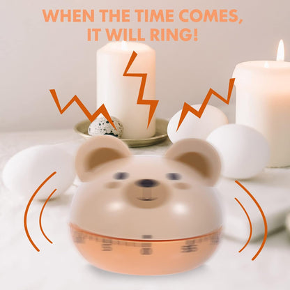 Egg Timer - Timer - Cartoon Bear Kitchen Reminder Timer - Mechanical Timer Kitchen Food Timer - Kitchen Countdown Timer - Digital Kitchen Timer - Working Cooking Utensils - Metal Interior Modeling - 1 Piece - Image 2