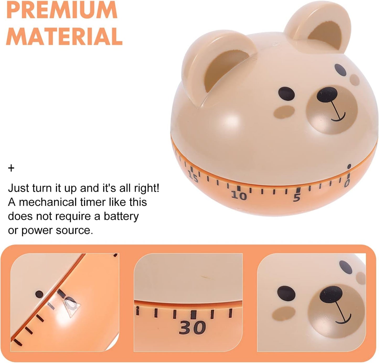 Egg Timer - Timer - Cartoon Bear Kitchen Reminder Timer - Mechanical Timer Kitchen Food Timer - Kitchen Countdown Timer - Digital Kitchen Timer - Working Cooking Utensils - Metal Interior Modeling - 1 Piece - Image 5