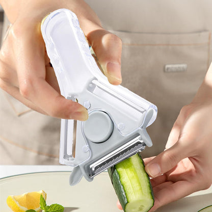 Grater - Cheese Grater - Portable Switchable Peeler - Small Switchable Stainless Steel Food Grater - with Spoon Hole - Blue - Image 3